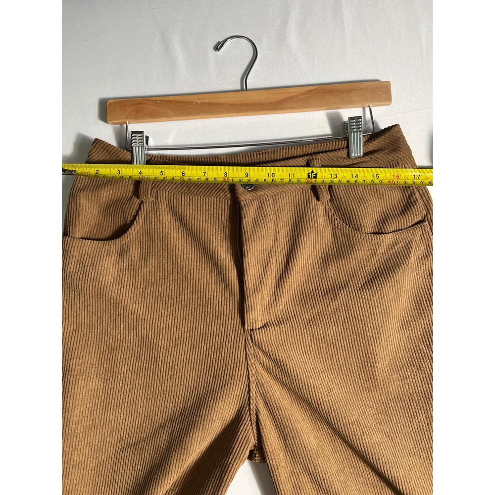 Halara Brown Corduroy Wide Leg Pants Womens Size Medium High Waisted Regular Fit - Picture 3 of 5